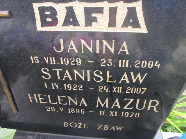 Stanisław Bafia 1922 Chęciny - Grobonet - Wyszukiwarka osób pochowanych